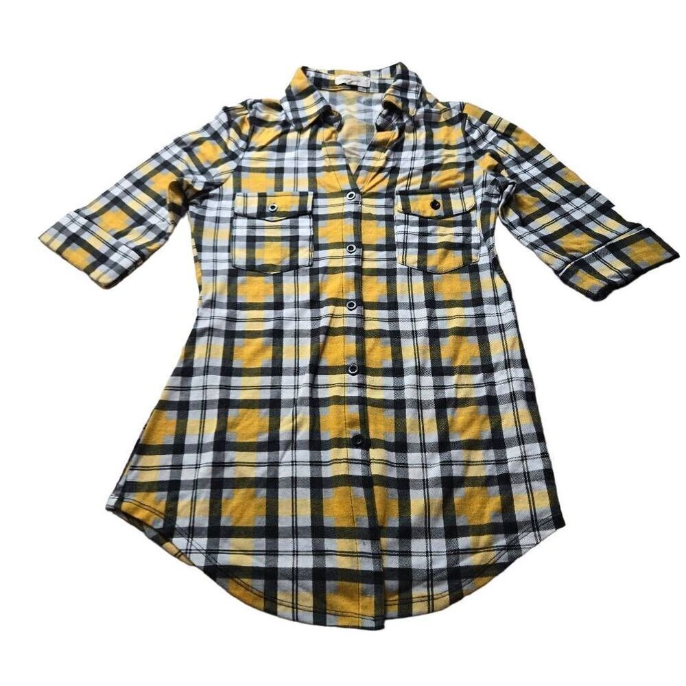 Paper Tee Fall plaid Woman buttondown shirt S